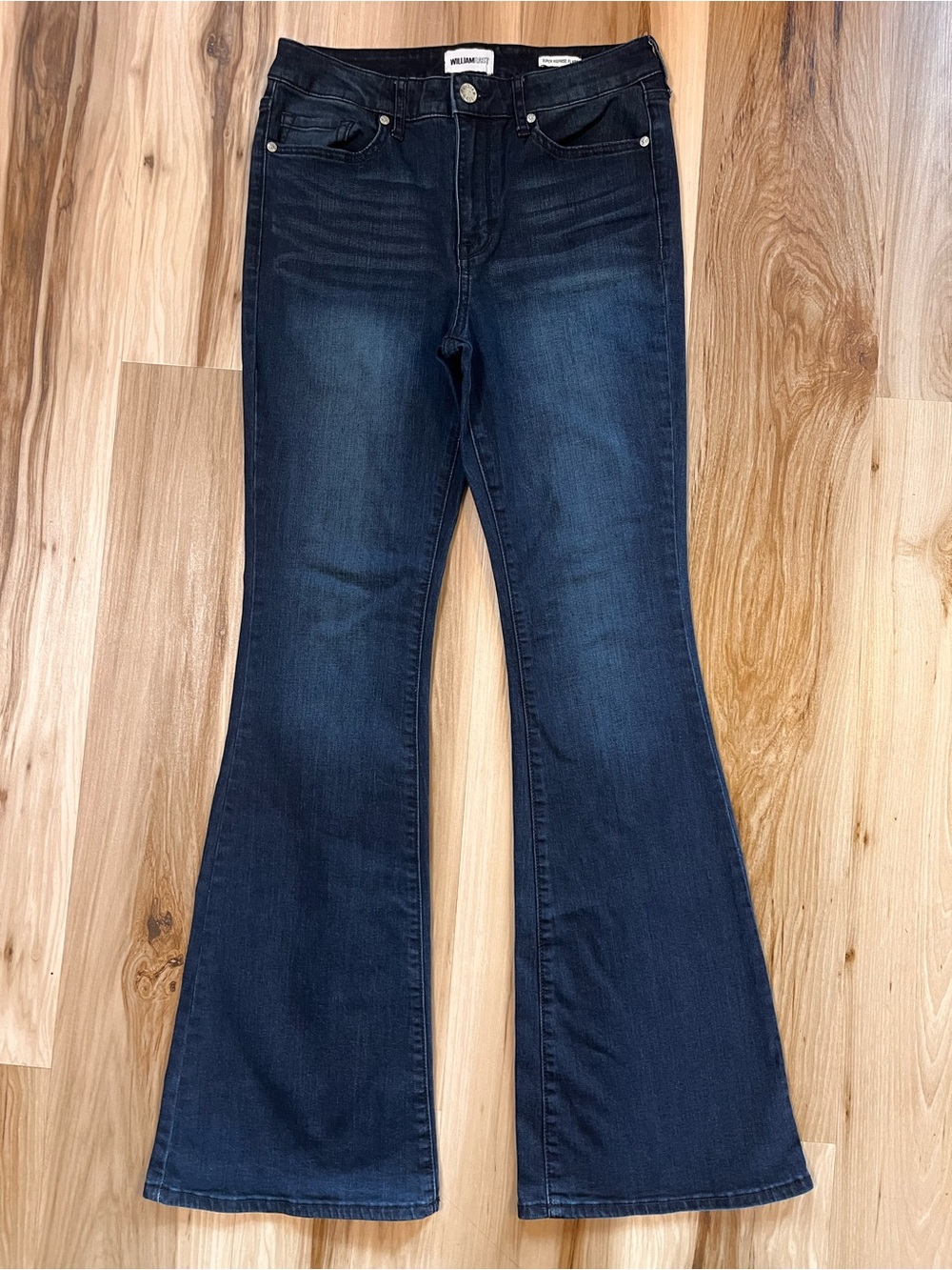 William Rast Women’s 28 Super High Rise Flare Leg Jeans Dark Wash Denim Boho
